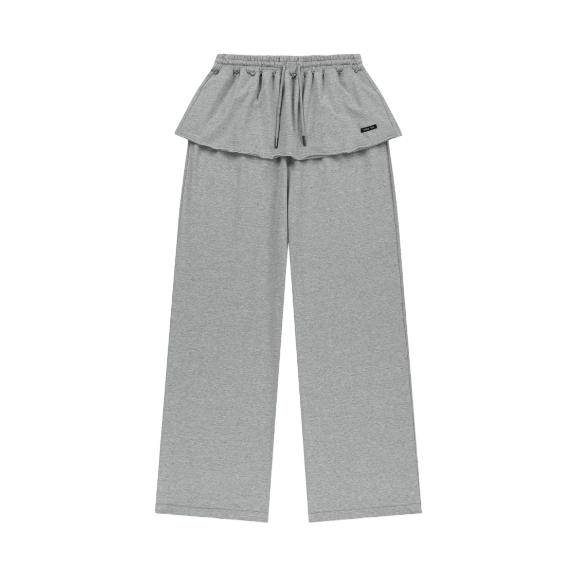 (W) 마뗑킴 레이어드 스커트 저지 팬츠 그레이((W) Matin Kim Layered Skirt Jersey Pants In Grey)