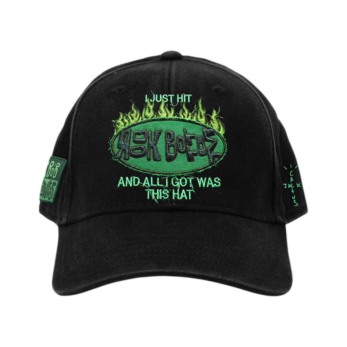 트래비스 스캇 캑터스 잭 x 스폰지밥 락 바텀 햇 블랙(Travis Scott Cactus Jack x Spongebob Rock Bottom Hat Black)