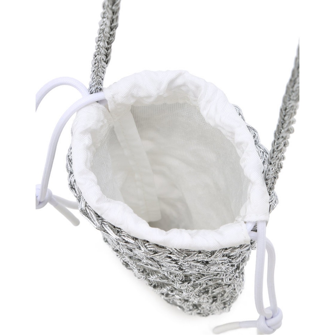아떼 바네사브루노 액세사리 메탈 니팅 미니백 실버(Athe Vanessabruno Acc Metal Knitting Mini Bag Silver) - 3