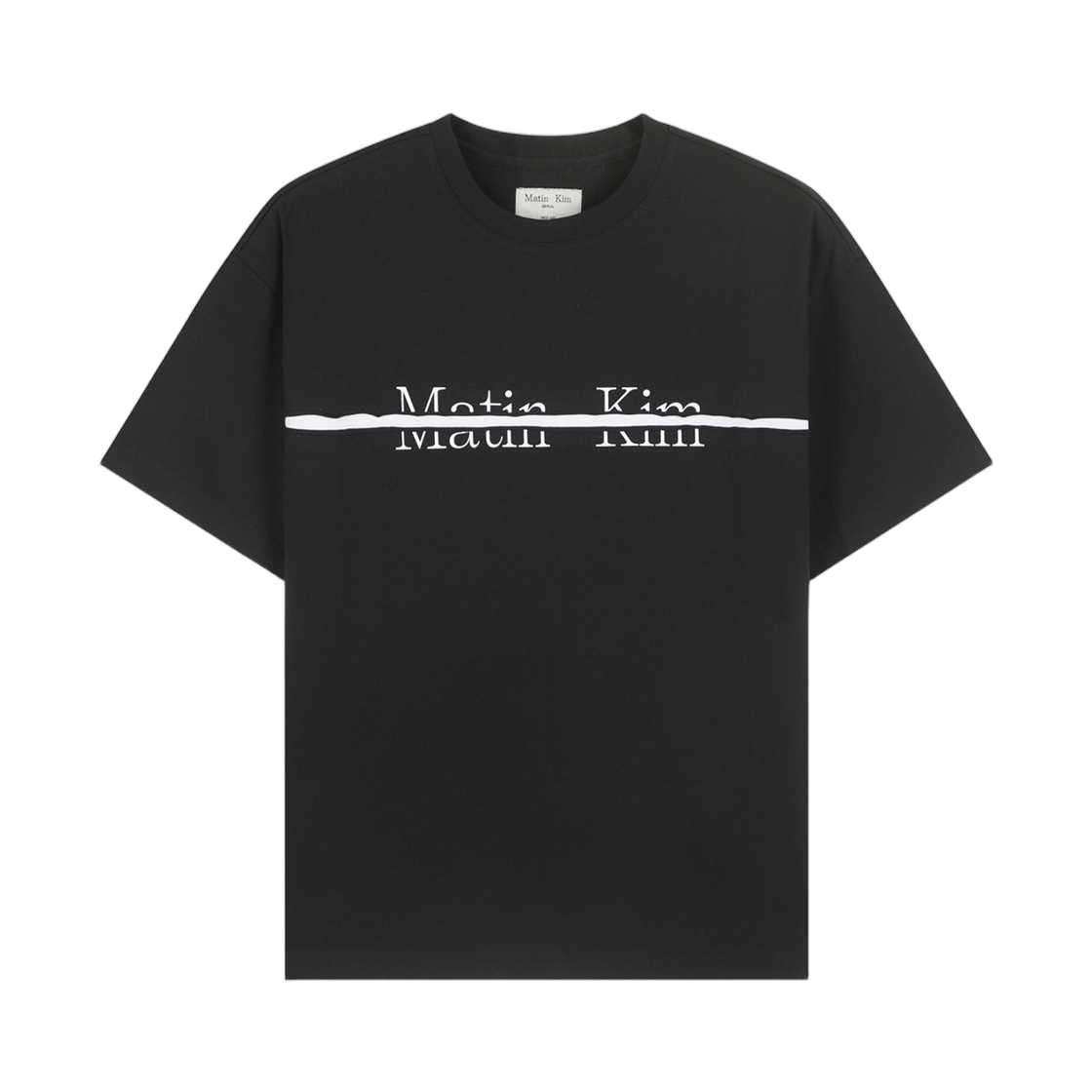 마뗑킴 로고 커트 레이어드 탑 블랙(Matin Kim Logo Cutted Layered Top In Black)