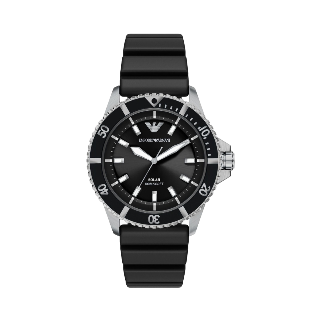 AR11788 Emporio Armani World Explorer Solar Powered Three-Hand 42mm Silicone Black