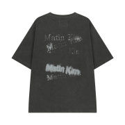 Matin Kim Pigment Graffiti Logo Top In Charcoal