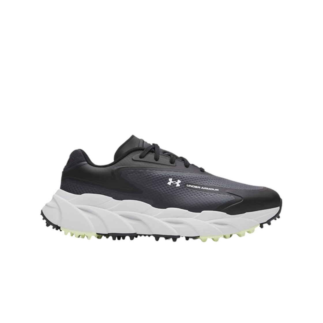 6009283-001 Under Armour UA Halo Hybrid Spikeless Golf Shoes Black Halo Gray Metallic Gun Metal