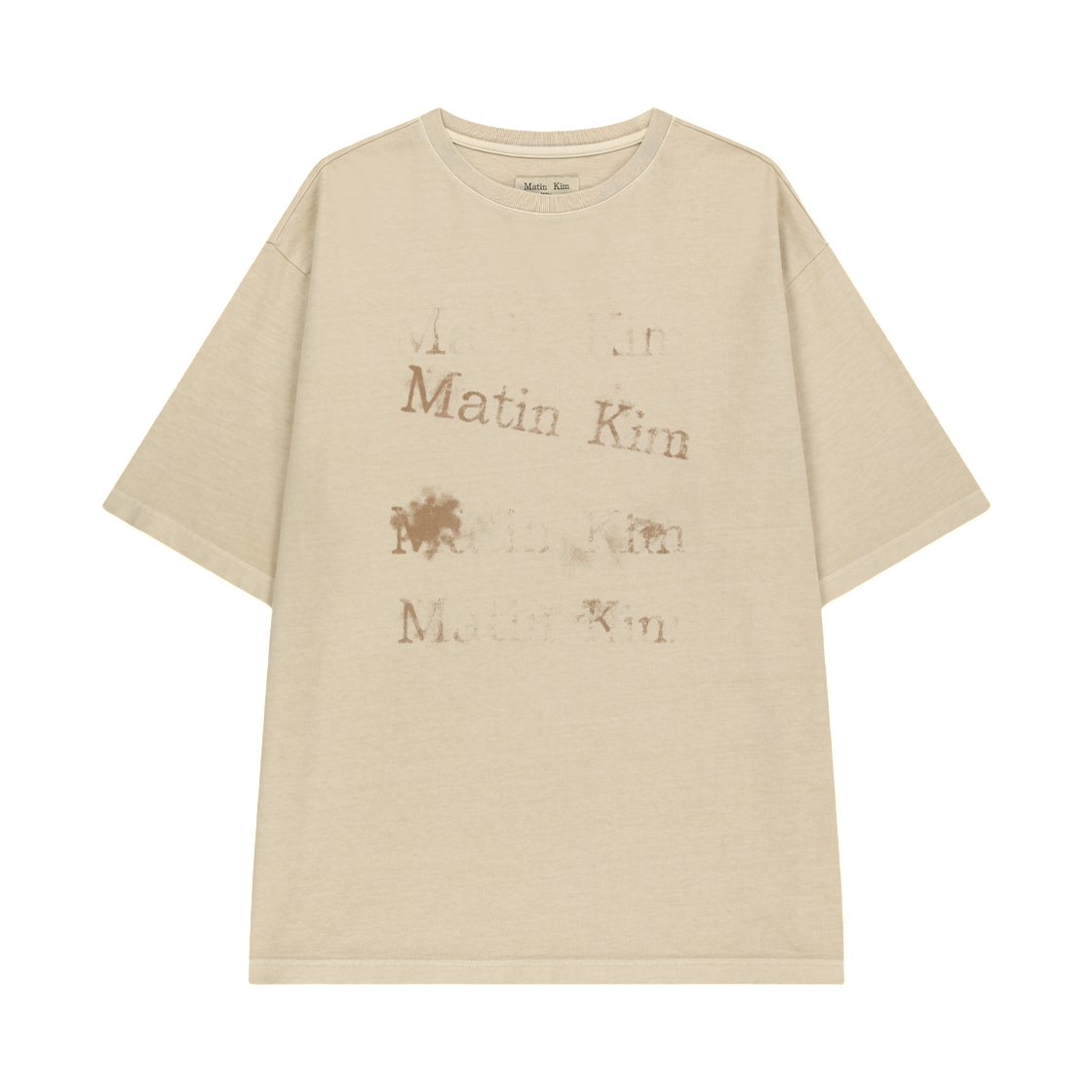 MK2634TS312UBE Matin Kim Pigment Graffiti Logo Top In Beige