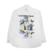 Wooyoungmi Flower Back Logo Denim Shirt Ivory - 26SS