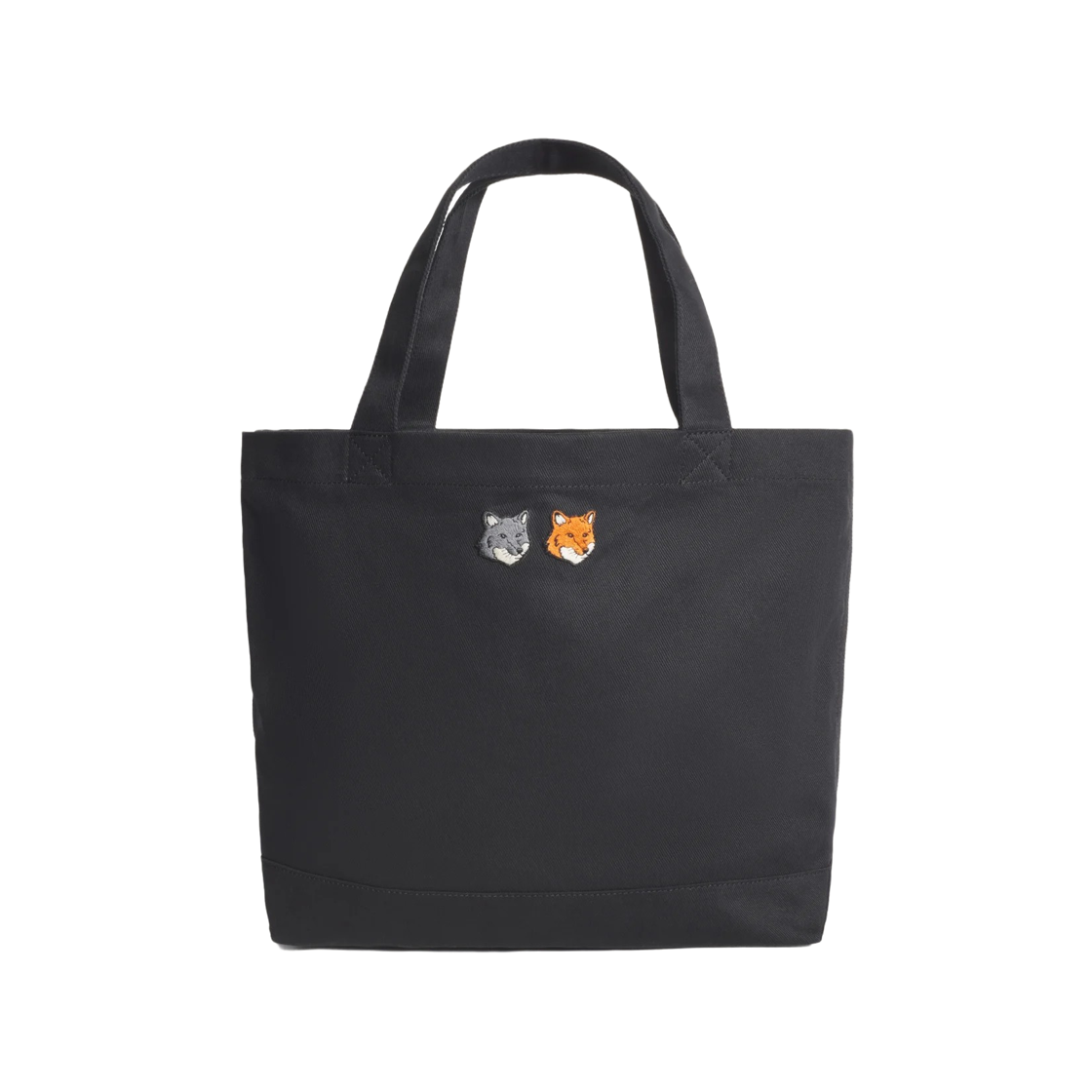 메종 키츠네 더블 볼드 폭스 헤드 토트백 앤트러사이트(Maison Kitsune Double Bold Fox Head Tote Bag Anthracite)