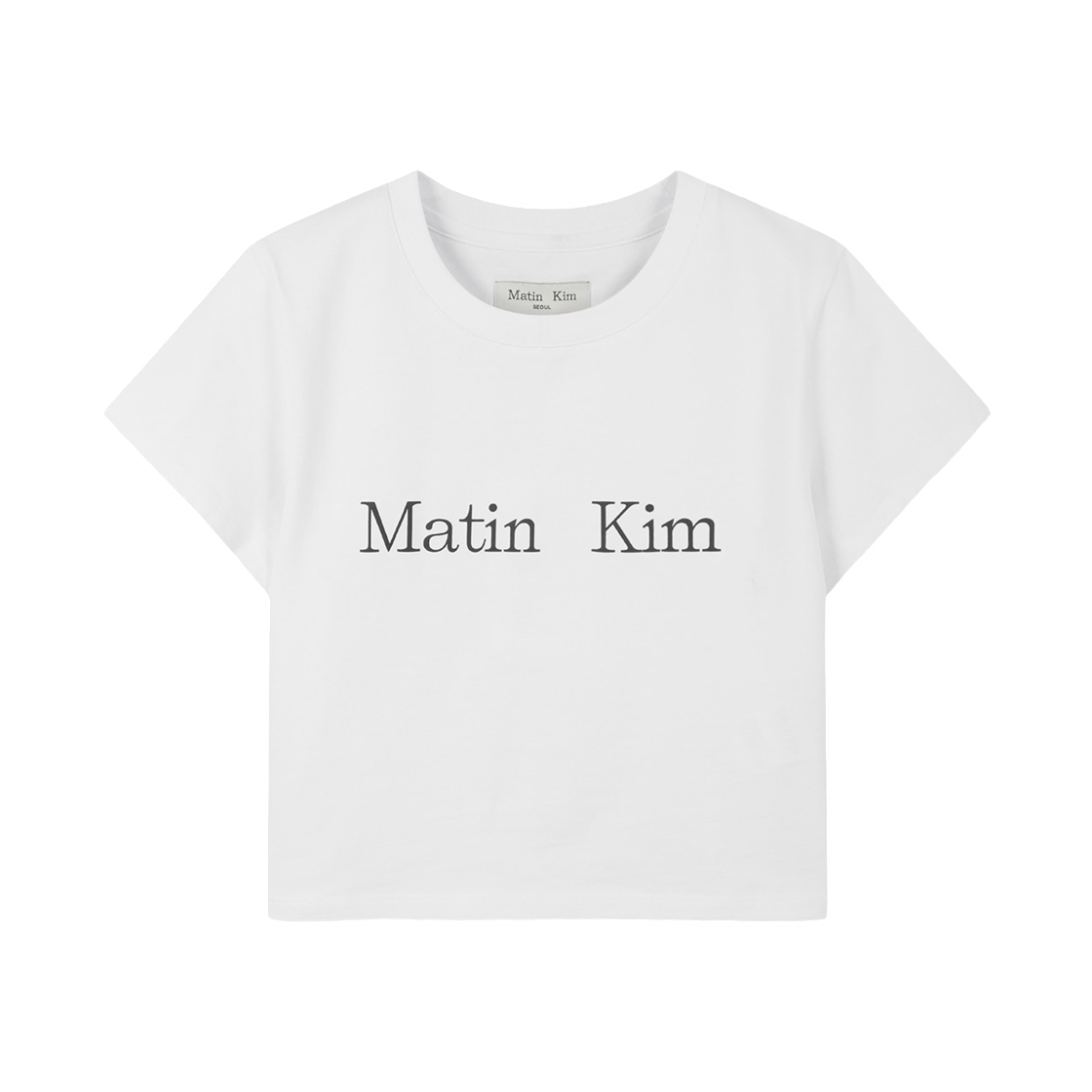MK2600TS741VWH Matin Kim Logo Crop Top In White
