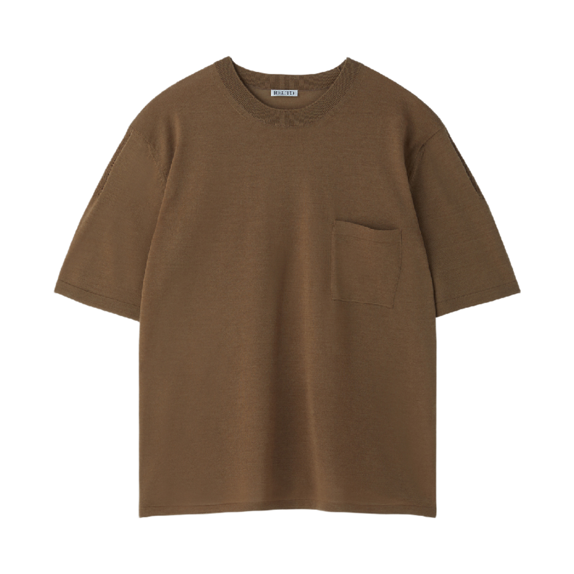 렉토 포켓 울 니트 탑 오크레