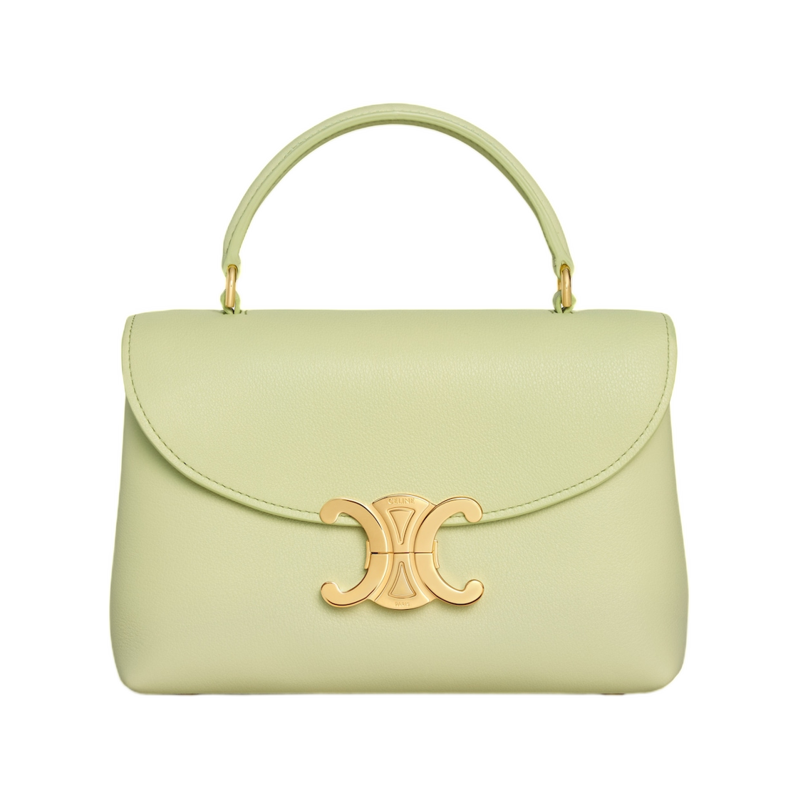 118113FXK-GJJ8 Celine Teen Nino Bag in Supple Grained Calfskin Soft Lime