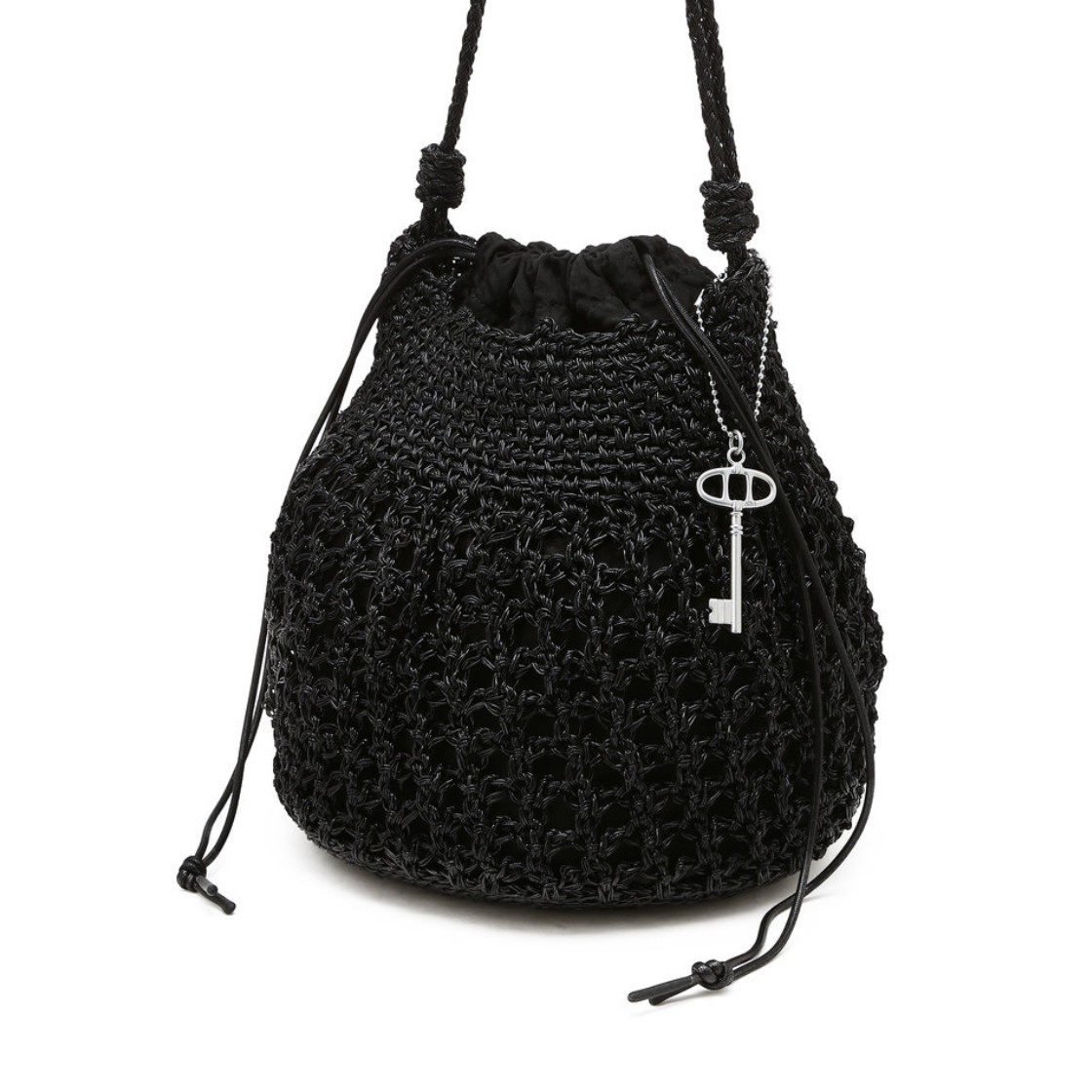 아떼 바네사브루노 액세사리 메탈 니팅 숄더백 M 블랙(Athe Vanessabruno Acc Metal Knitting Shoulder Bag M Black) - 6