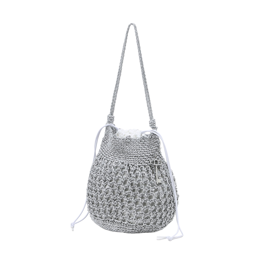 아떼 바네사브루노 액세사리 메탈 니팅 숄더백 M 실버(Athe Vanessabruno Acc Metal Knitting Shoulder Bag M Silver)