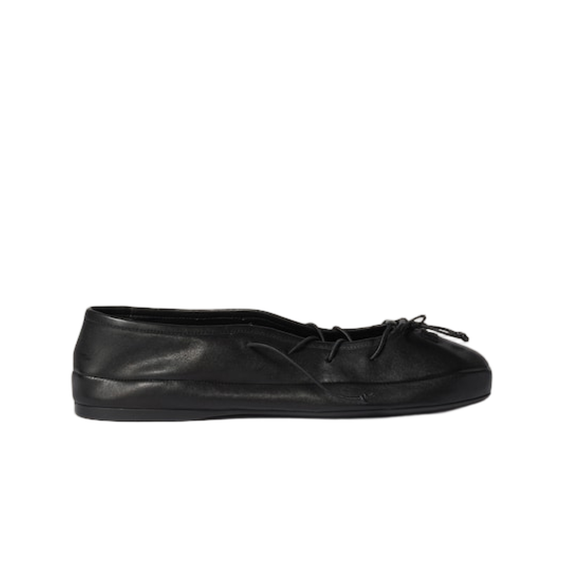 (W) 미우 미우 나파 레더 발레리나 블랙((W) Miu Miu Nappa Leather Ballerinas Black)