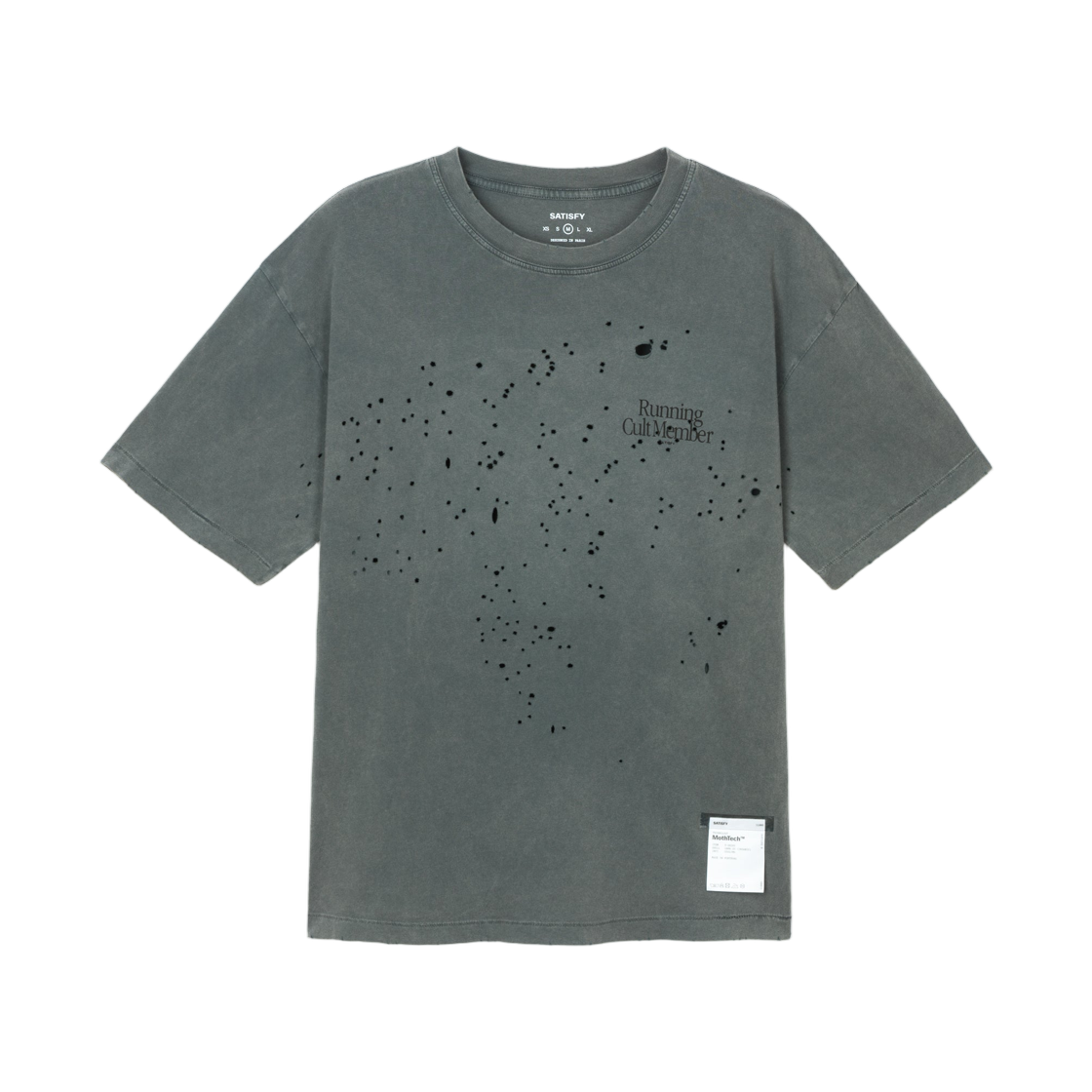새티스파이 모스테크 티셔츠 페이디드 블랙(Satisfy Mothtech T‑Shirt Faded Black) - 2