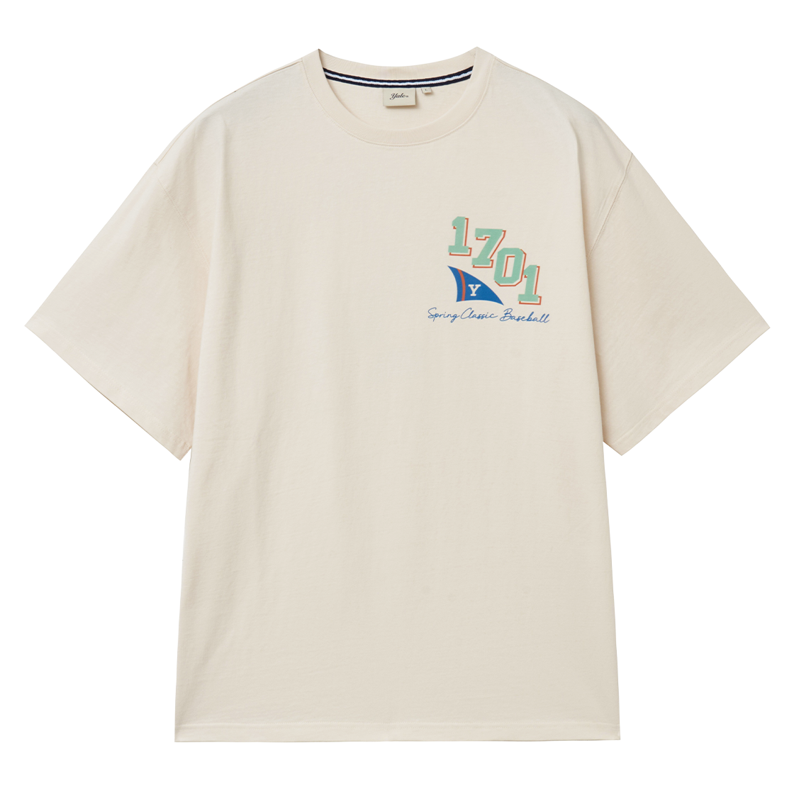예일 1701 플래그 그래픽 티셔츠_크림(Yale 1701 Flag Graphic T-Shirt_Cream)