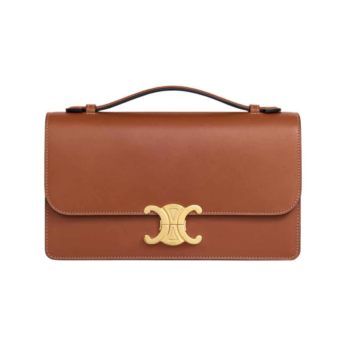 L102U3705-04LU Celine Medium Triomphe Folio in Natural Calfskin Tan
