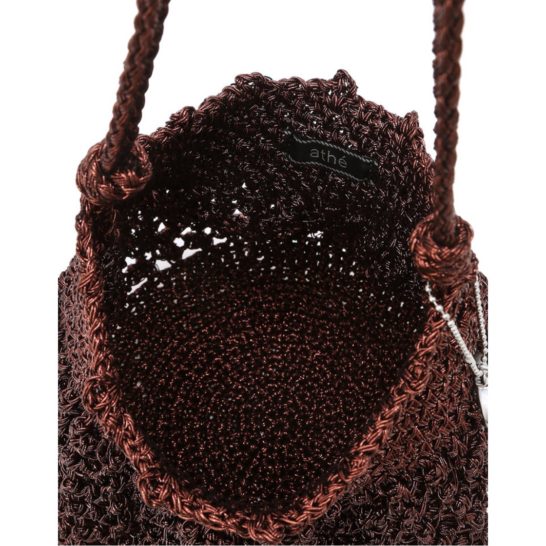 아떼 바네사브루노 액세사리 메탈 니팅 숄더백 M 브라운(Athe Vanessabruno Acc Metal Knitting Shoulder Bag M Normal Brown) - 3