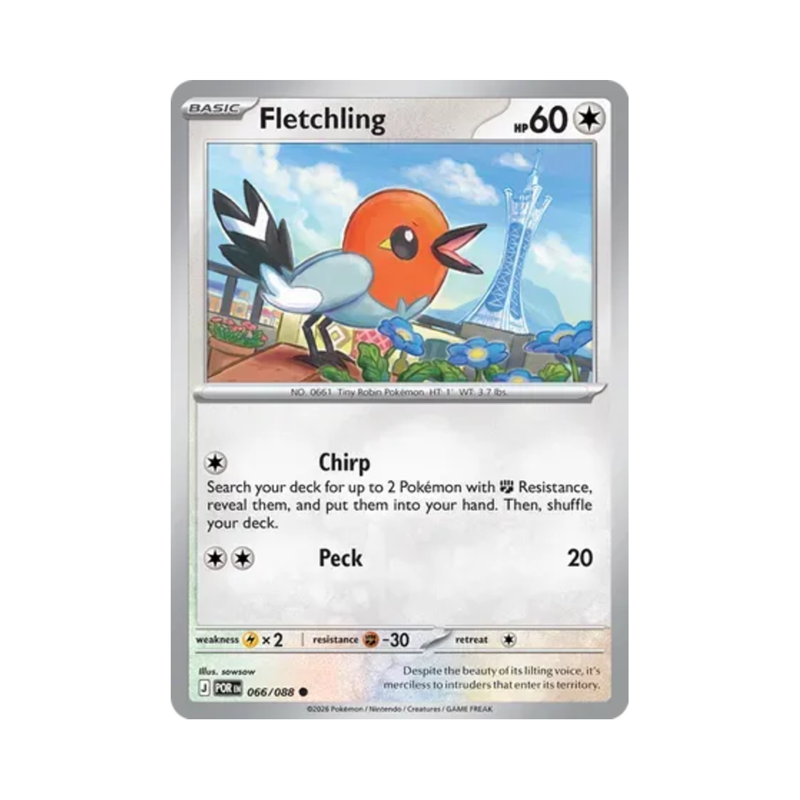 포켓몬 TCG 화살꼬빈 C 퍼펙트 오더 (영문판)(Pokemon TCG Fletchling C Perfect Order (English Ver.)) - 1