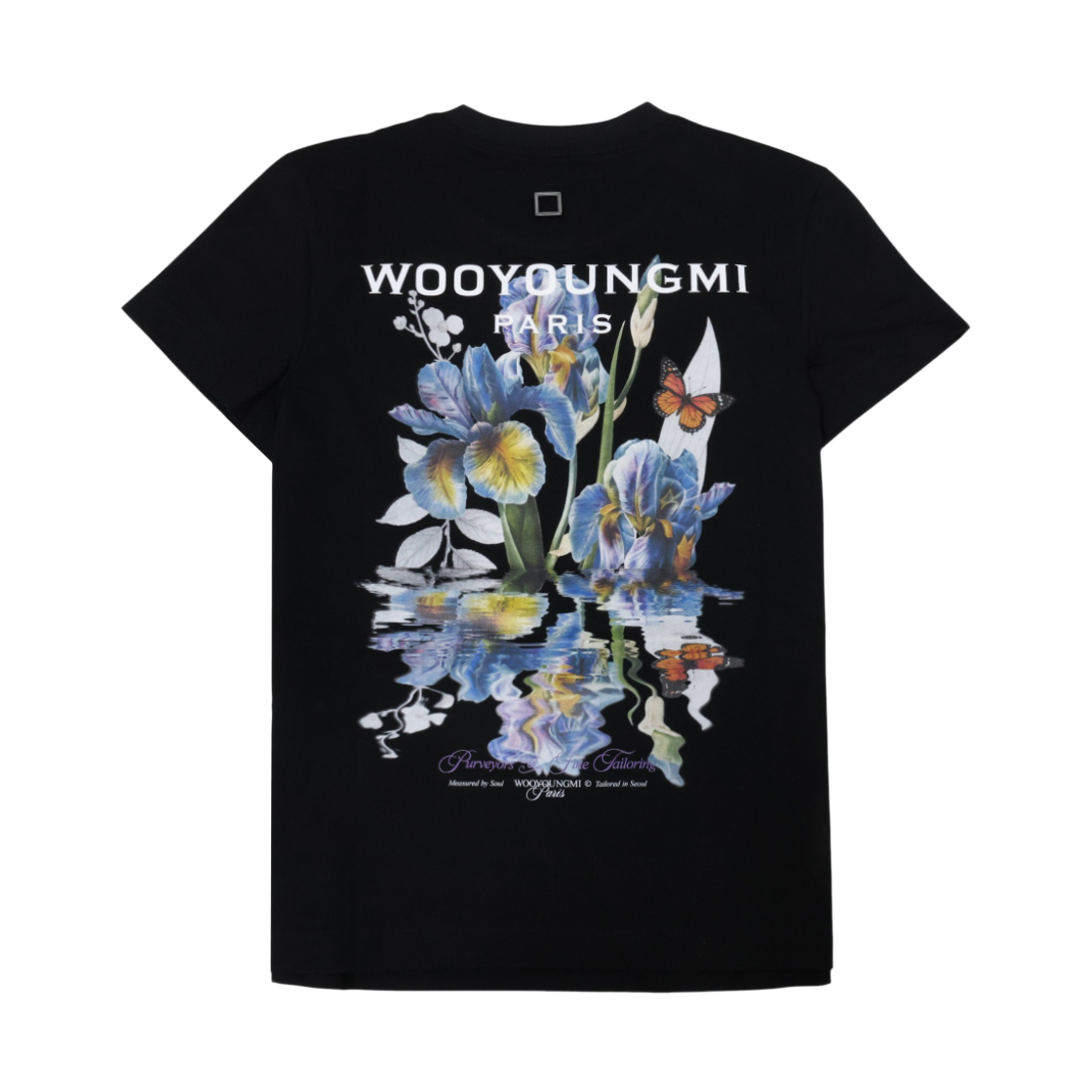 M261TS06708B (W) Wooyoungmi Flower Back Logo T-Shirt Black - 26SS
