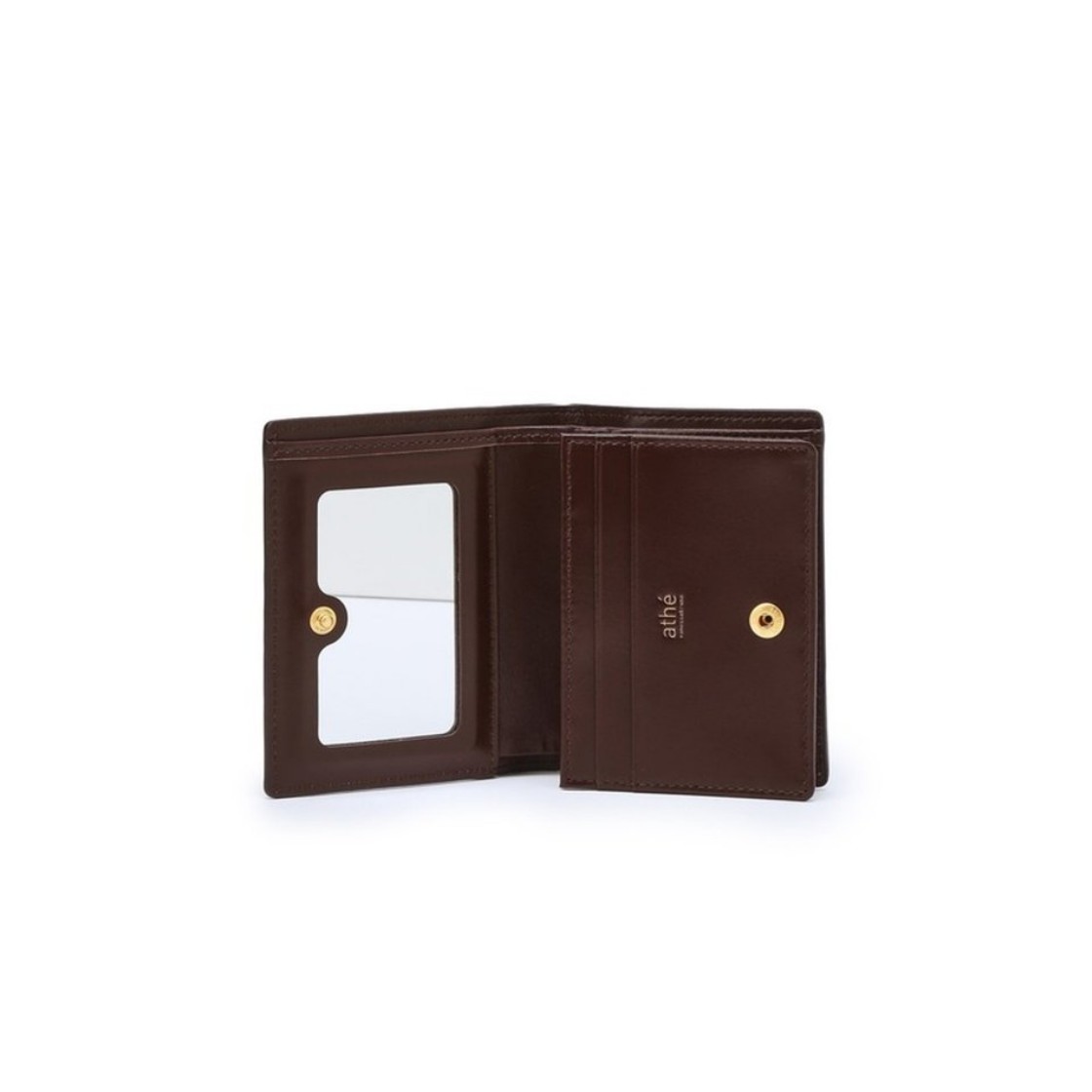 아떼 바네사브루노 액세사리 버건디 보딸라또 거울 지폐 반지갑 다크 와인(Athe Vanessabruno Acc Burgundy Bottalato Mirror Billfold Wallet Dark Wine) - 3