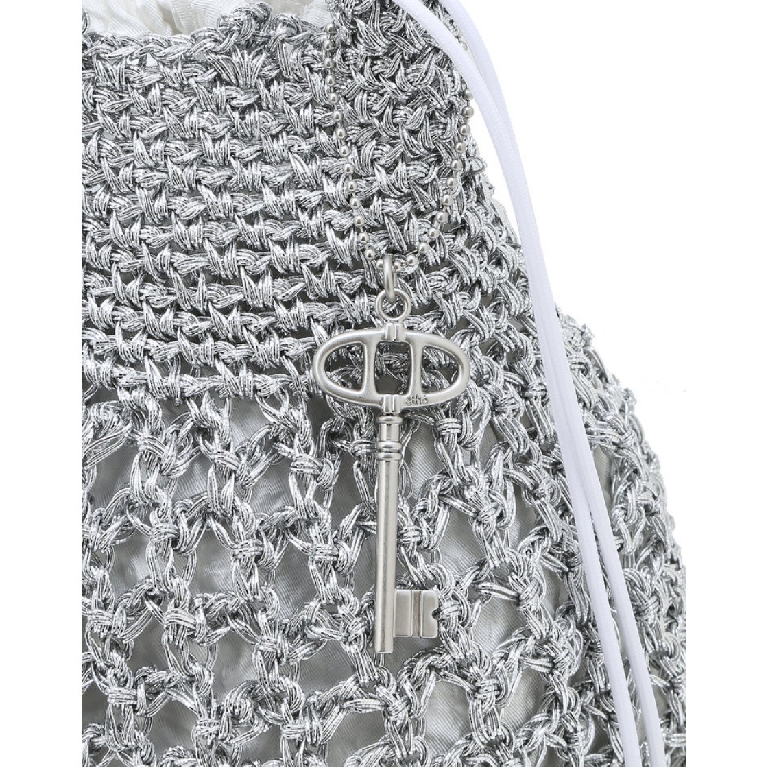 아떼 바네사브루노 액세사리 메탈 니팅 숄더백 M 실버(Athe Vanessabruno Acc Metal Knitting Shoulder Bag M Silver) - 5