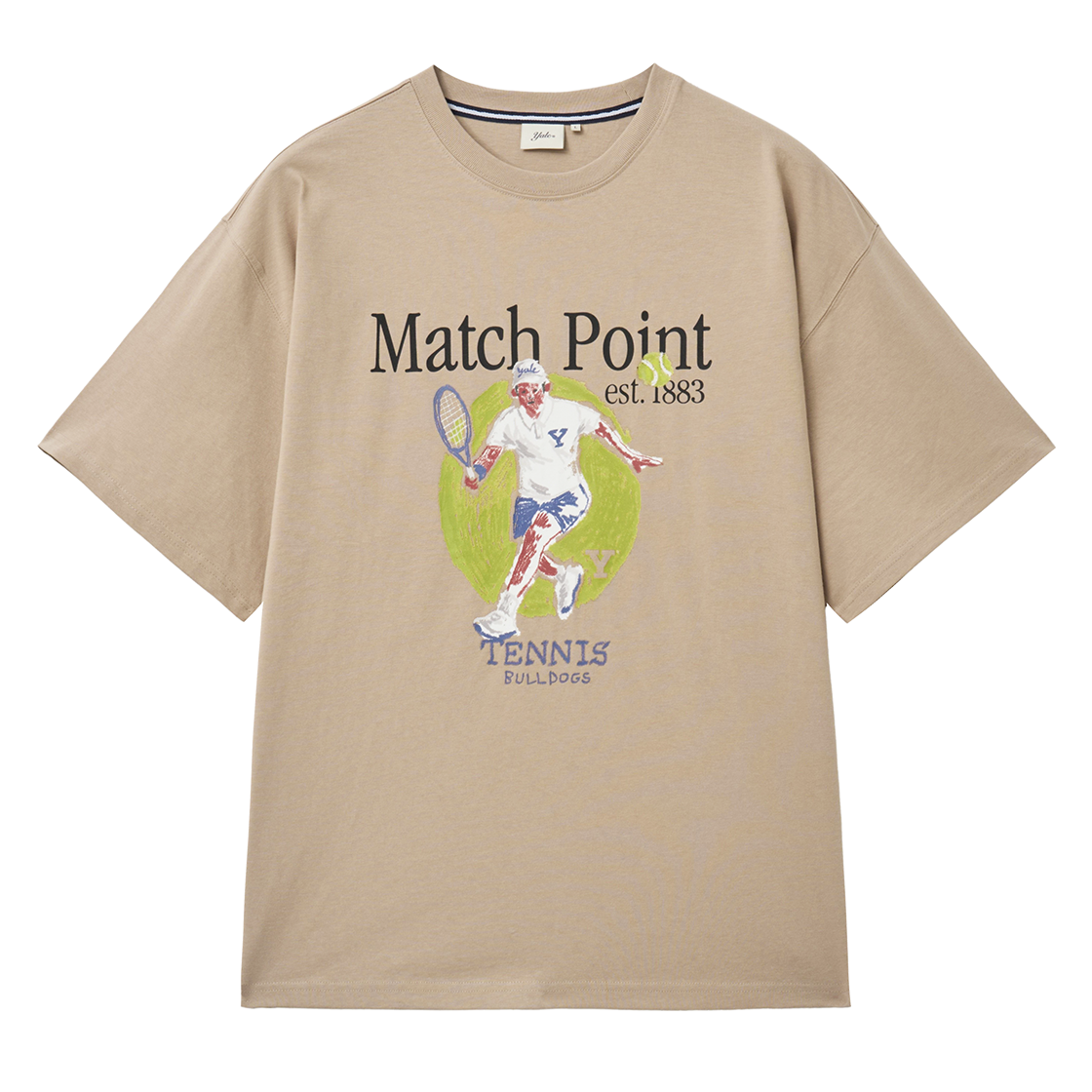 예일 매치포인트 그래픽 티셔츠_베이지(Yale Match Point Graphic T-Shirt_Beige)