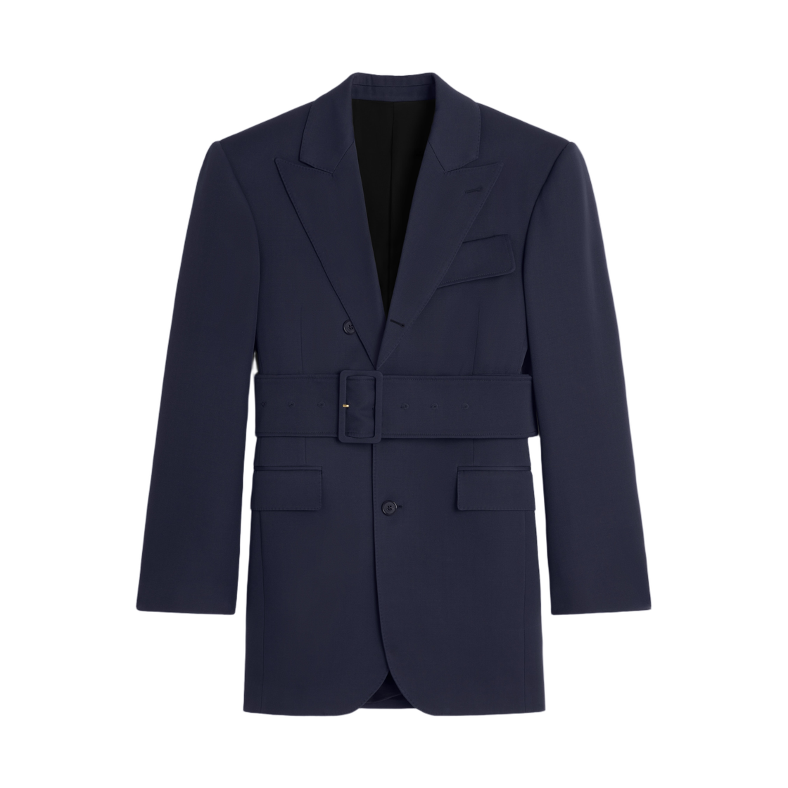 (W) 셀린느 콜론느 자켓 그레인 드 뿌드르 울 네이비((W) Celine Colonne Jacket in Grain De Poudre Wool Navy) - 1