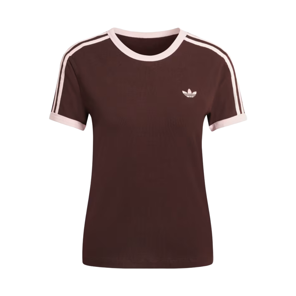 KC9017 (W) Adidas 3-Stripes Slim T-Shirt Aurora Coffee Sandy Pink - KR Sizing