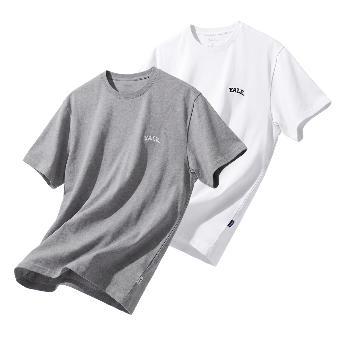 예일 [2PACK] 쿨코튼 스몰아치 티셔츠_그레이/화이트(Yale [2PACK] Cool Cotton Small Arch T-Shirt_Gray/White)