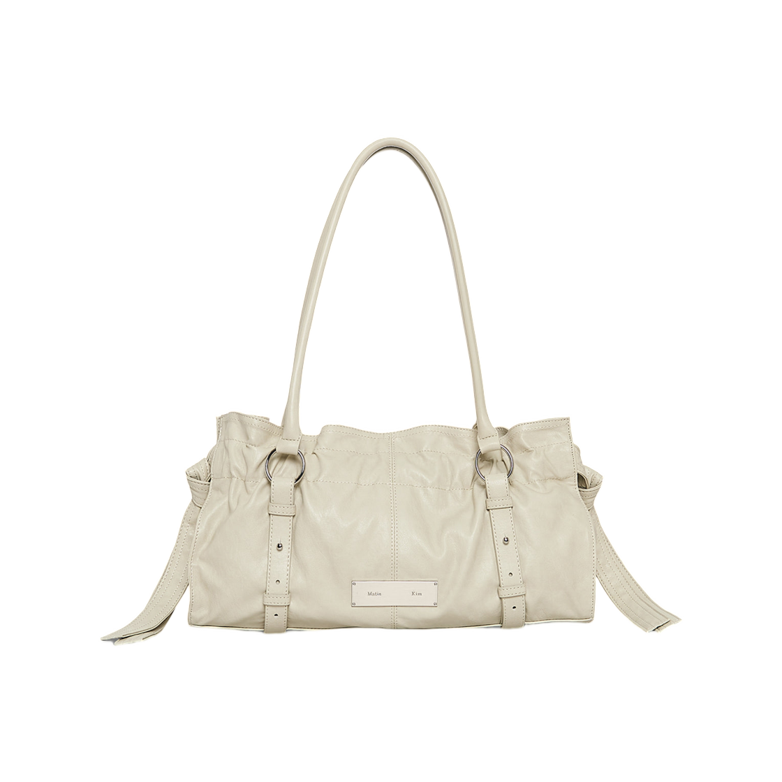 마뗑킴 셔링 타이 버클 숄더백 베이지(Matin Kim Shirring Tie Buckle Shoulder Bag In Beige) - 1