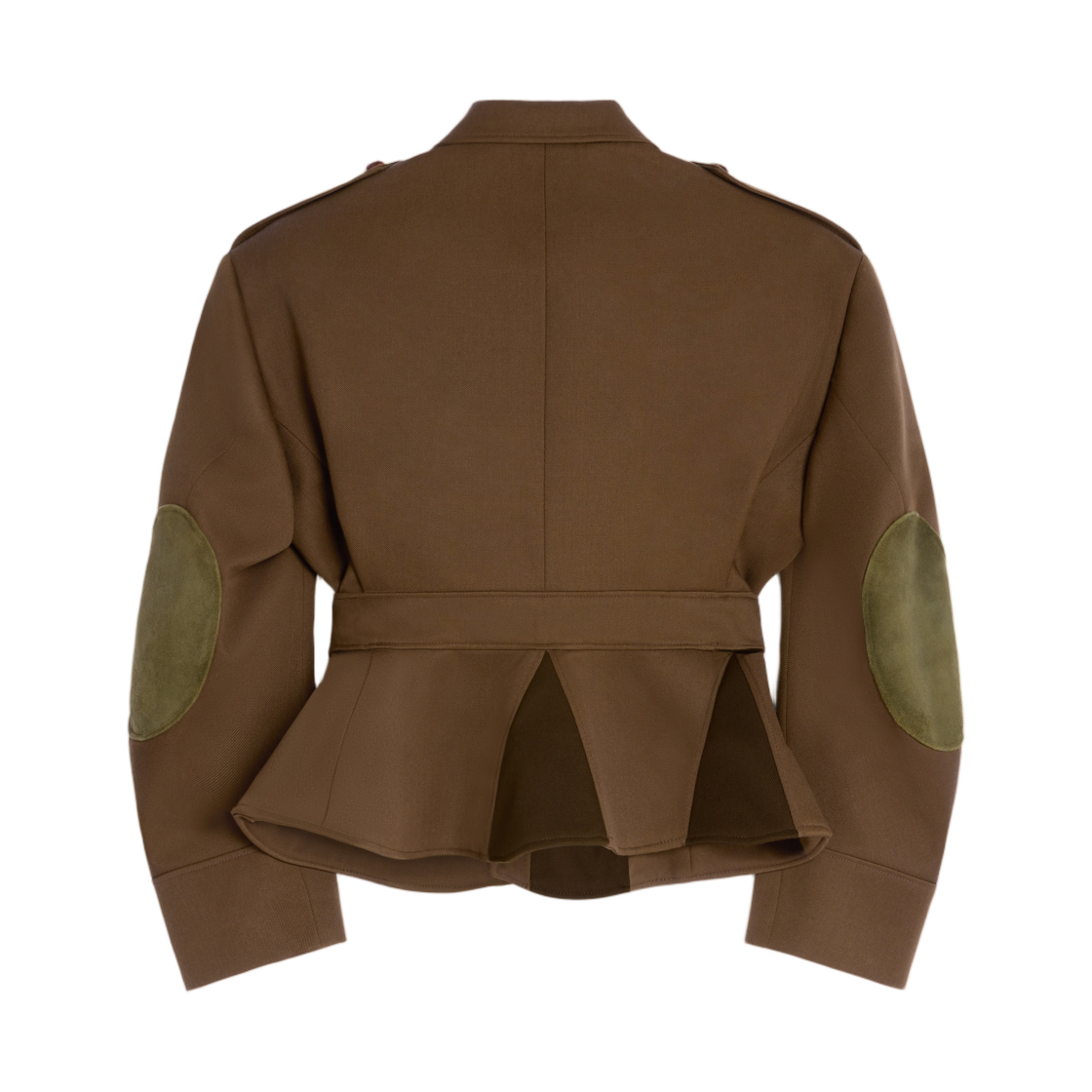 (W) 셀린느 페플럼 자켓 다이애그널 울 라이트 브라운((W) Celine Peplum Jacket in Diagonal Wool Light Brown) - 2