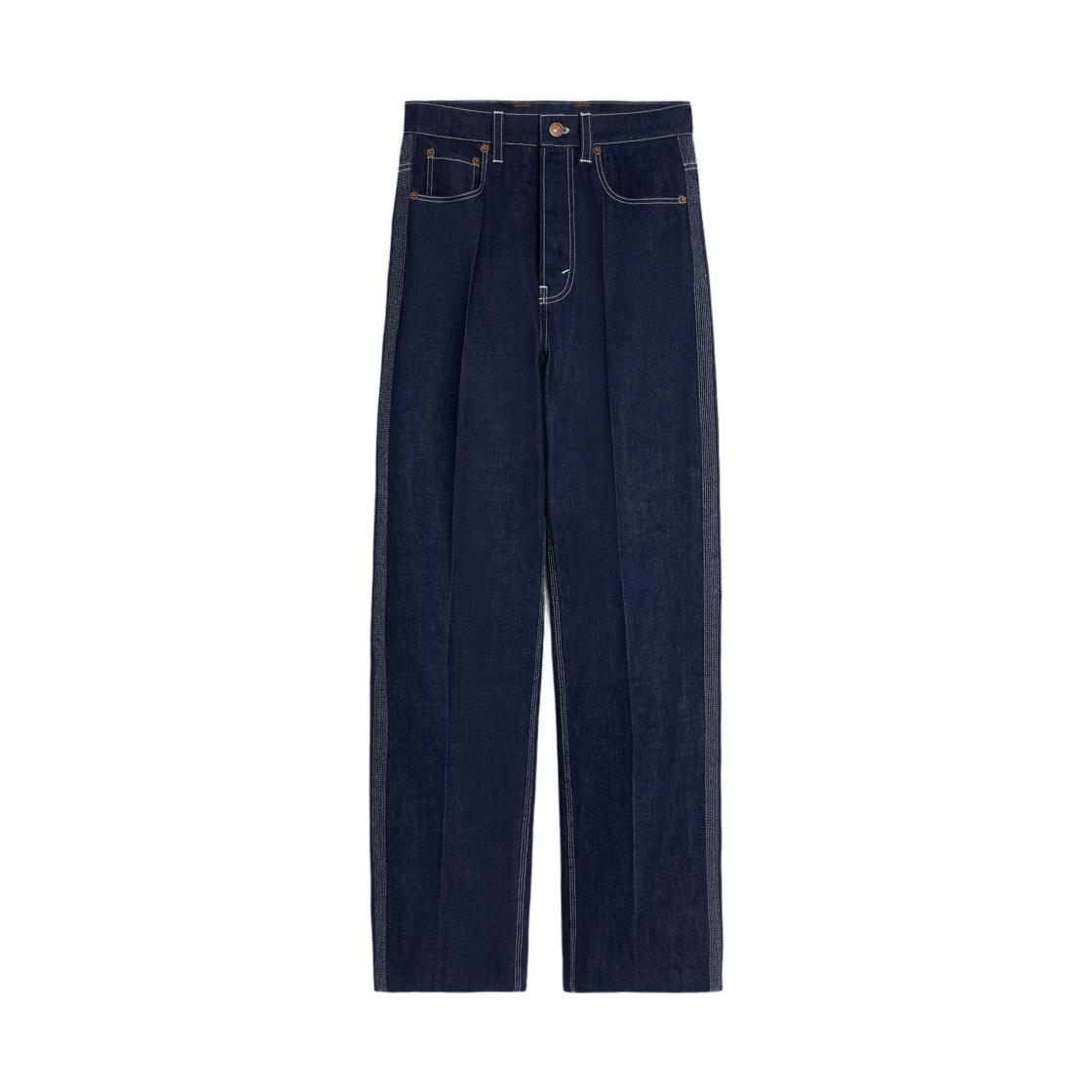 (W) 셀린느 보이프렌드 진 002 라이트웨이트 인디고 데님 린스드((W) Celine Boyfriend Jeans 002 in Lightweight Indigo Denim Rinsed) - 1