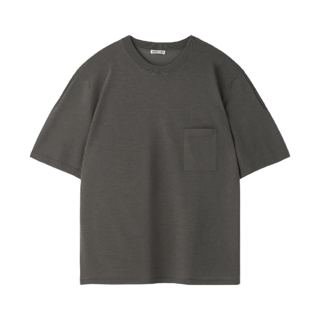 렉토 포켓 울 니트 탑 세피아 그레이