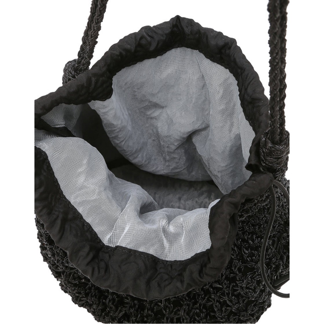 아떼 바네사브루노 액세사리 메탈 니팅 숄더백 M 블랙(Athe Vanessabruno Acc Metal Knitting Shoulder Bag M Black) - 2