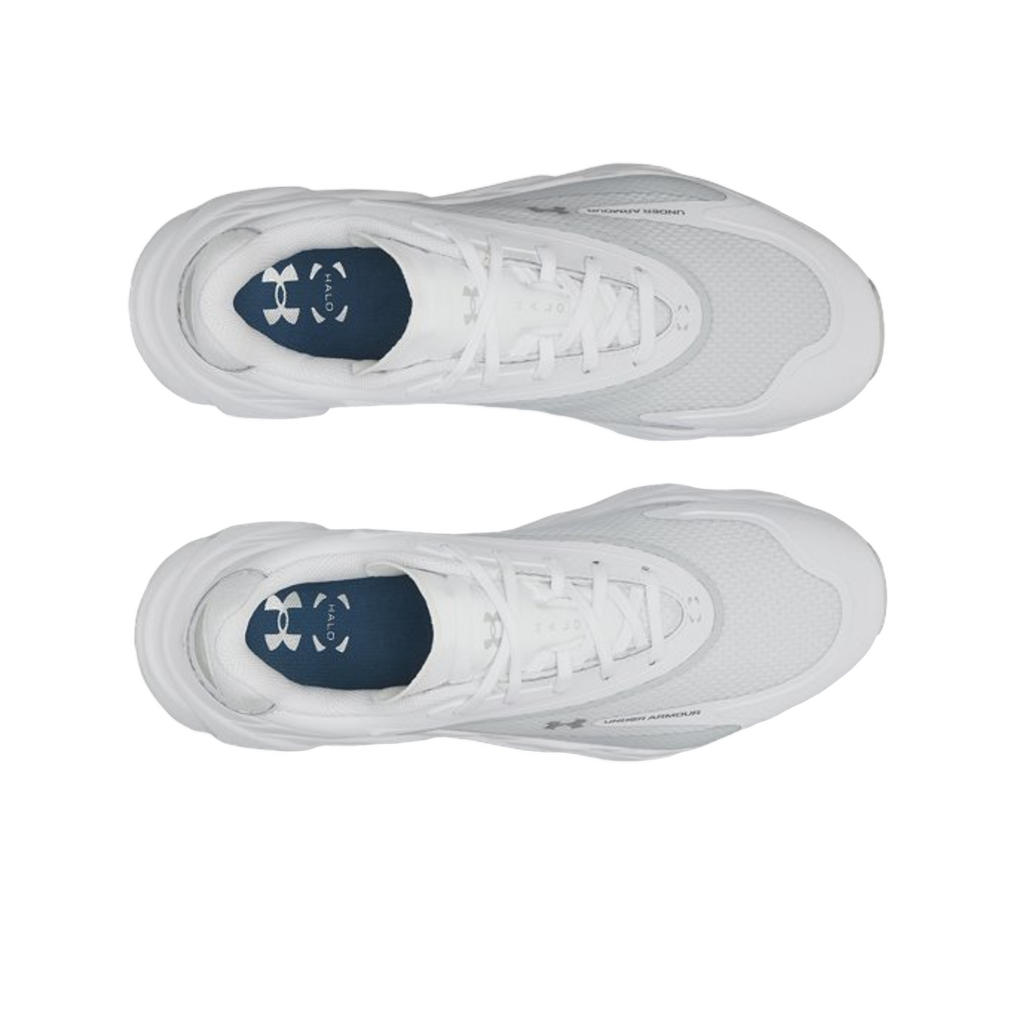 언더아머 UA 헤일로 하이브리드 스파이크리스 골프 슈즈 화이트 메탈릭 실버(Under Armour UA Halo Hybrid Spikeless Golf Shoes White Metallic Silver) - 2