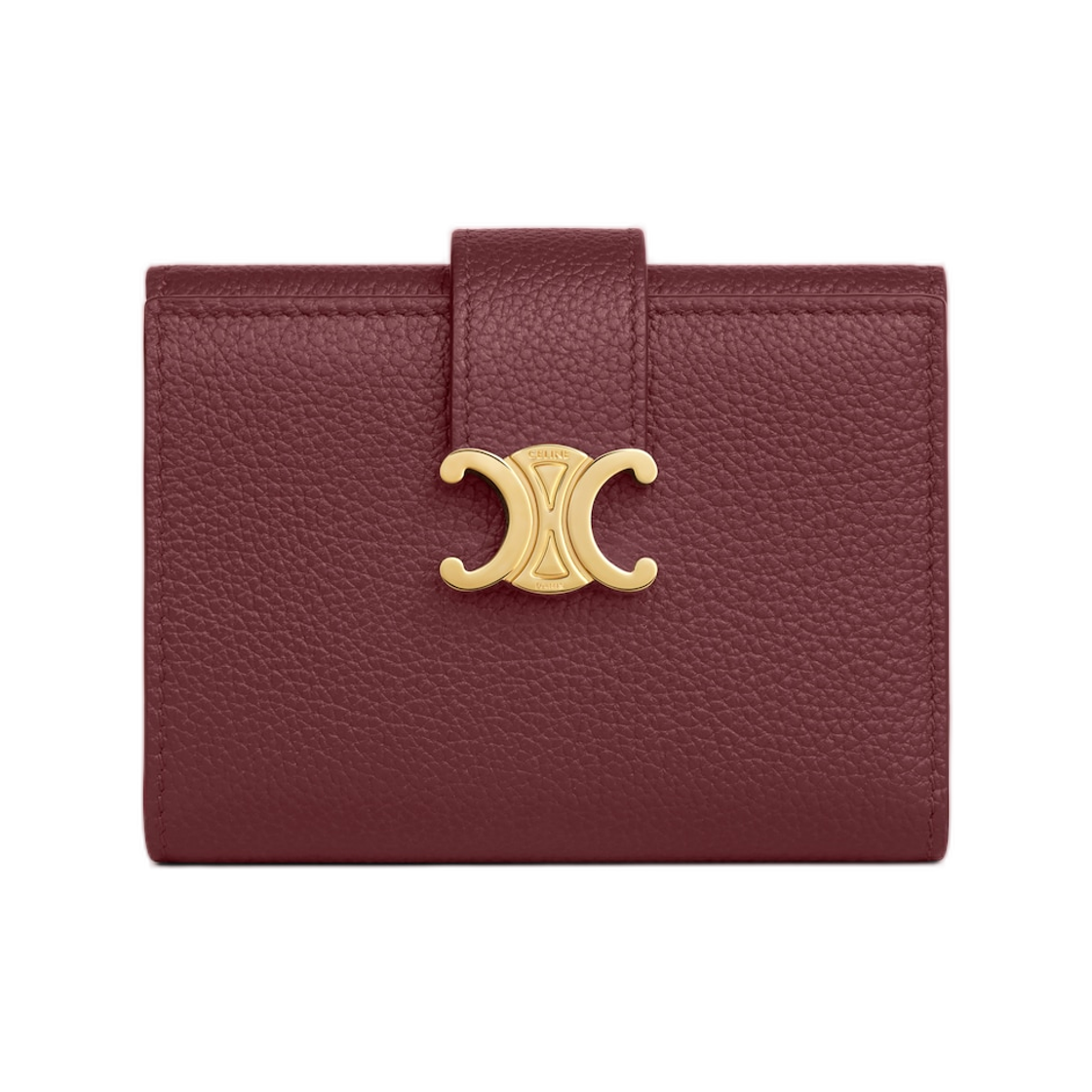 10M963GHH-28PO Celine Fine Strap Wallet Nino in Supple Grained Calfskin Syrah