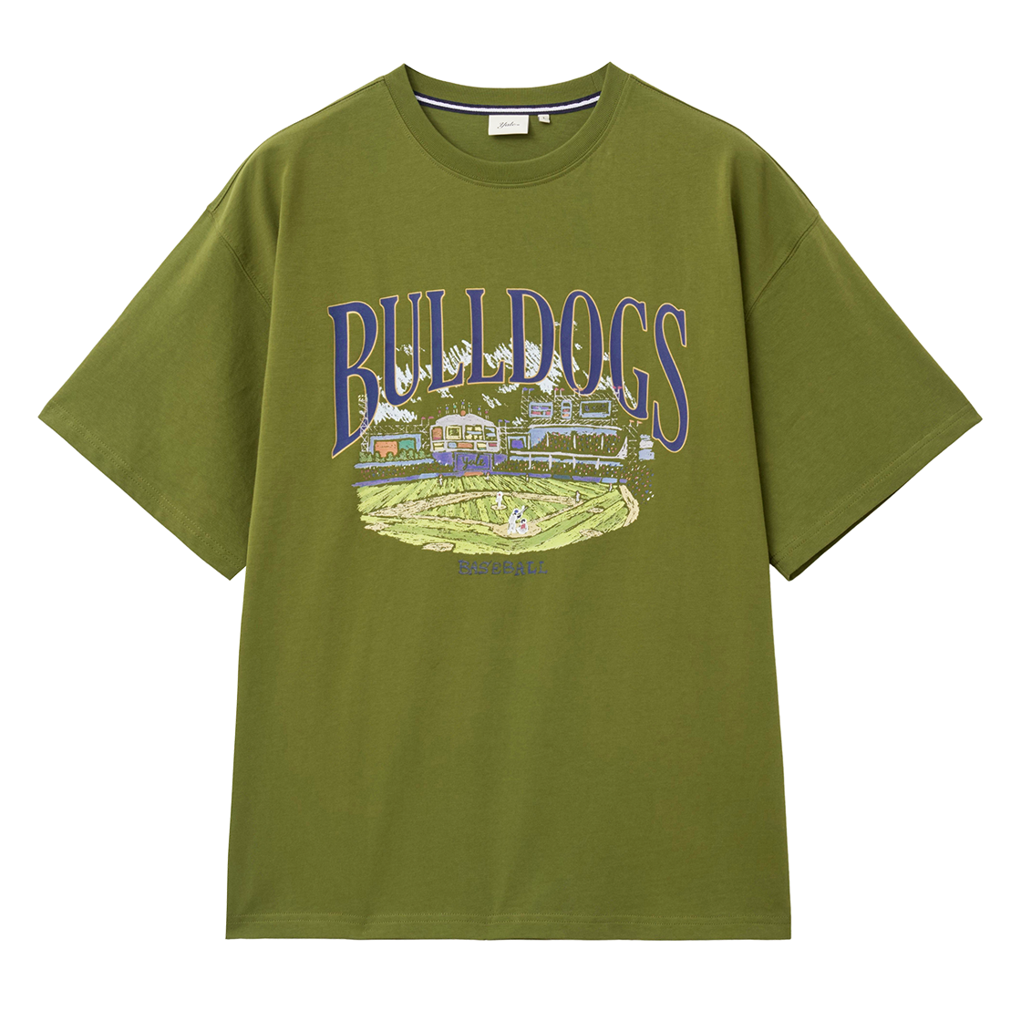 예일 불독스 베이스볼 그래픽 티셔츠_올리브(Yale Bulldogs Baseball Graphic T-Shirt_Olive)