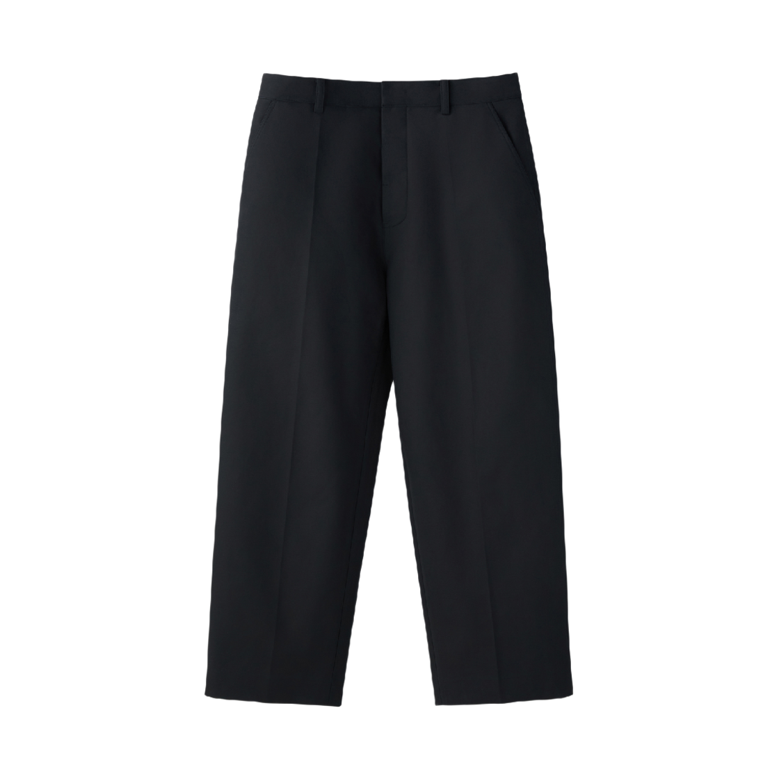 렉토 버튼 플라이 크롭 팬츠 블랙(Recto Button Fly Crop Pants Black)