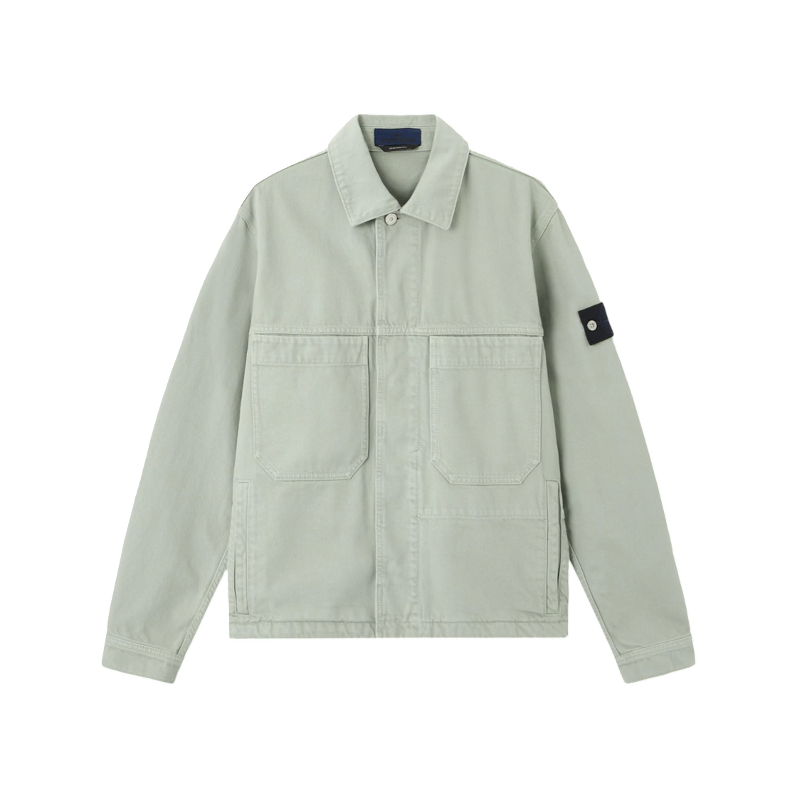 스톤 아일랜드 4100006 라이트 불 데님-TC 코치 자켓 안티 드롭 세이지 그린 - 26SS(Stone Island 4100006 Light Bull Denim-TC Coach Jacket with Anti-Drop Sage Green - 26SS) - 1