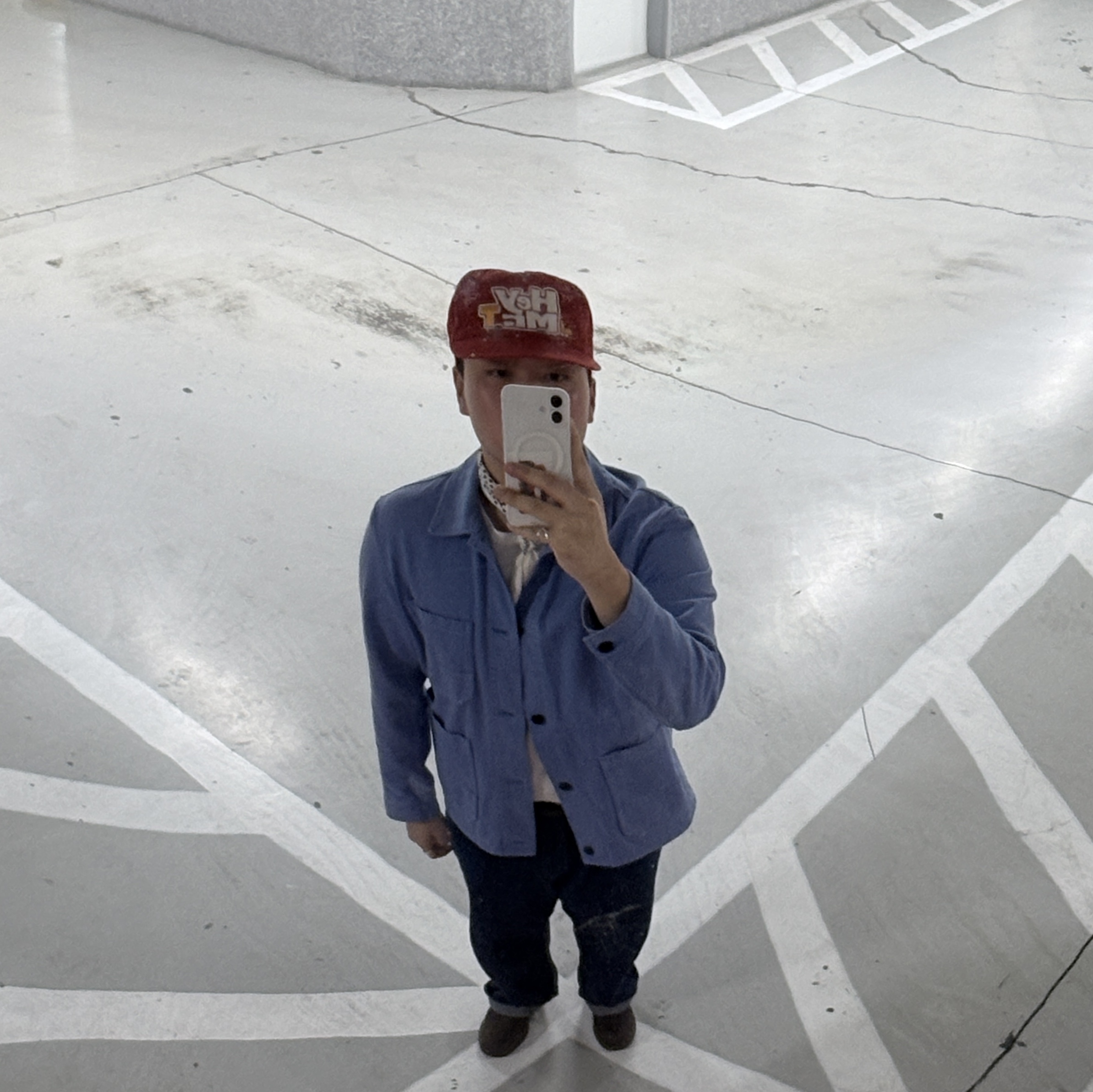 HEY! MR.TRUCKER Safe Truck 5panel Cap Route Red 착용 스타일 - 1