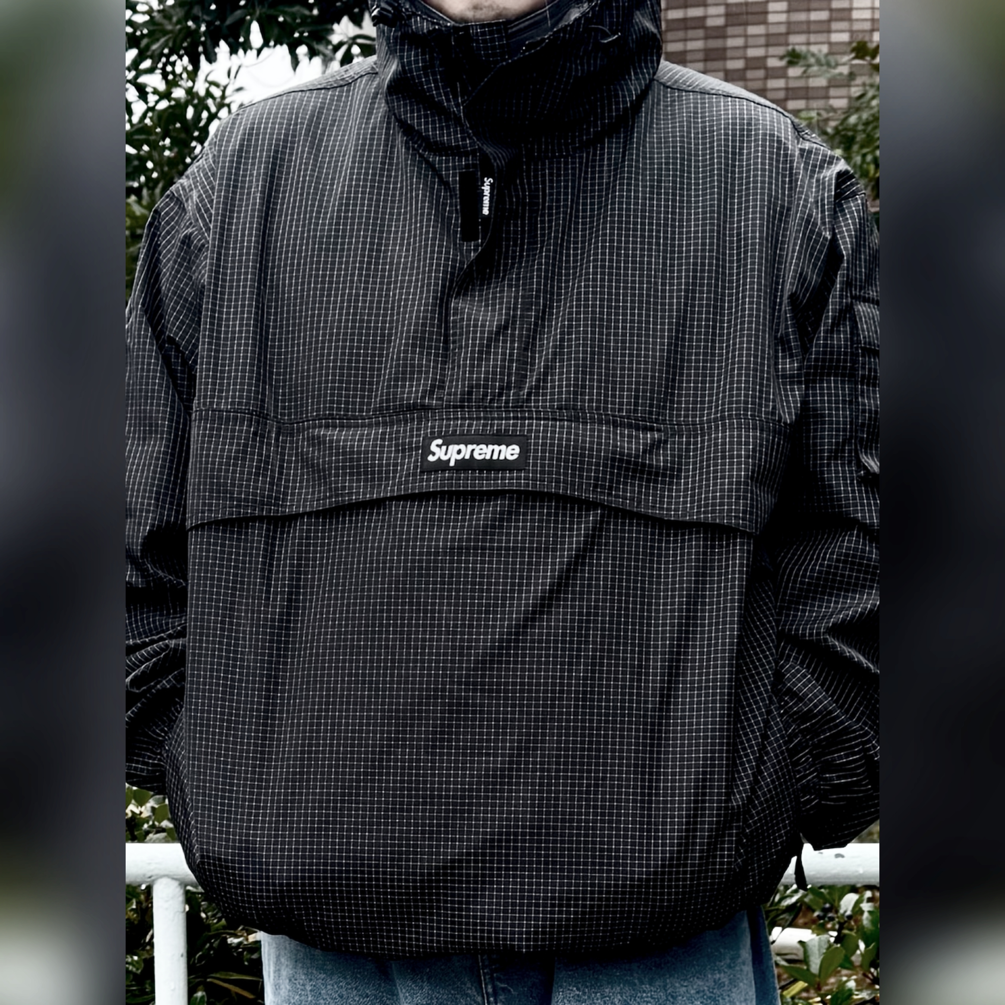 Supreme Reflective Ripstop Anorak Black - 25SS 착용 스타일