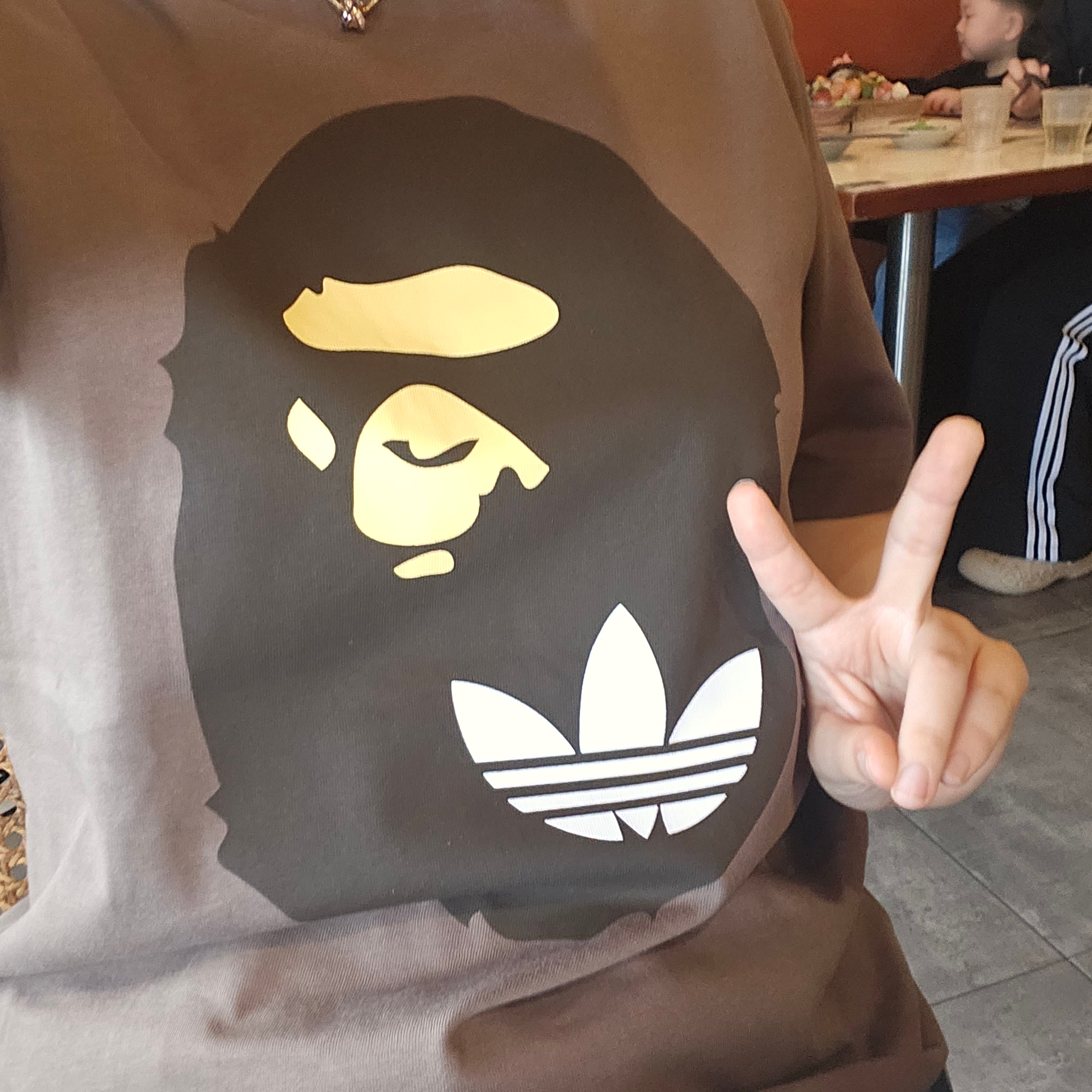 Adidas x BAPE Short Sleeve T-Shirt Earth Strata - KR Sizing 착용 스타일 - 2