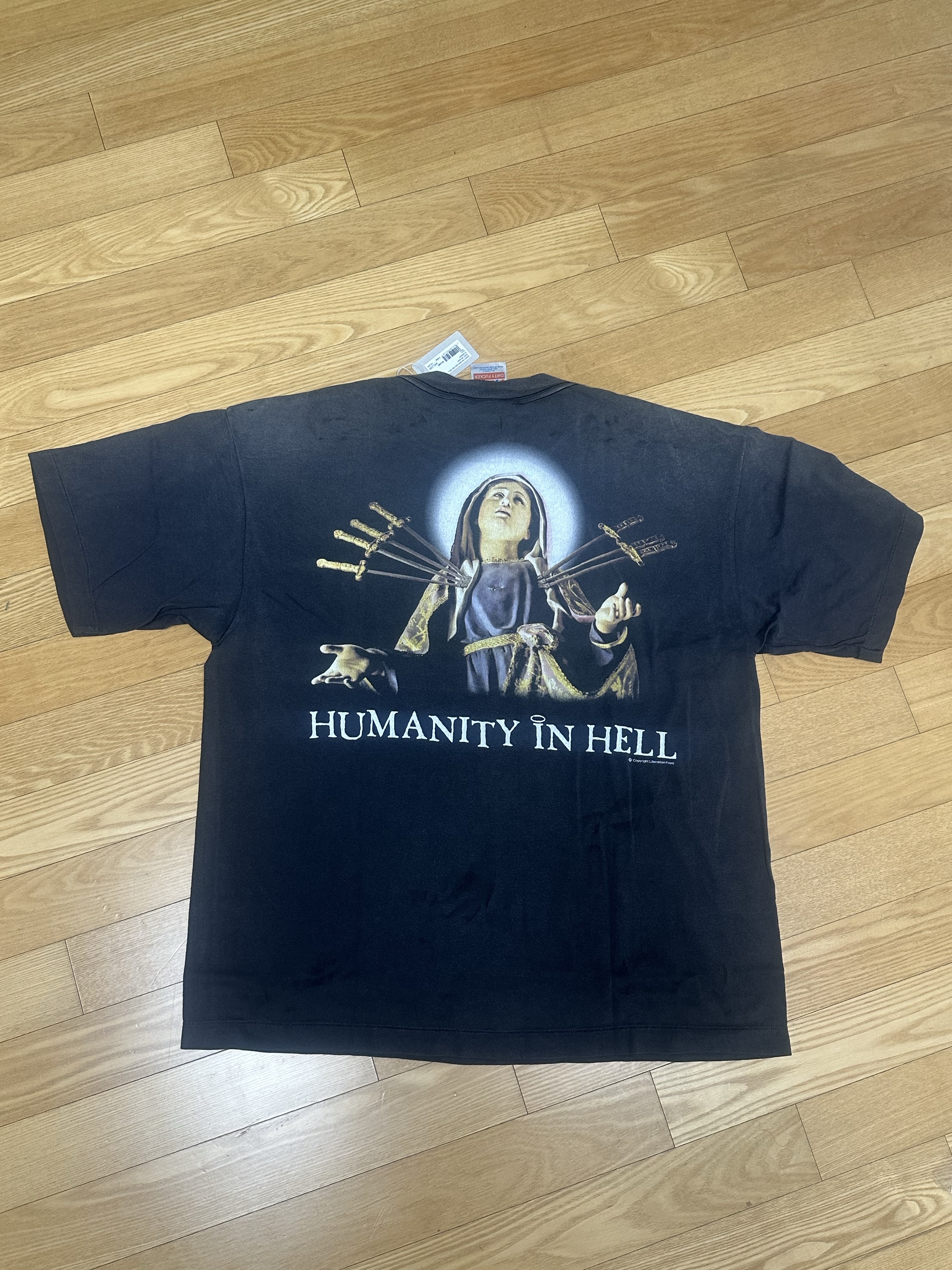 Saint Mxxxxxx Jesus S/S T-Shirt Black - 26SS 착용 스타일 - 5