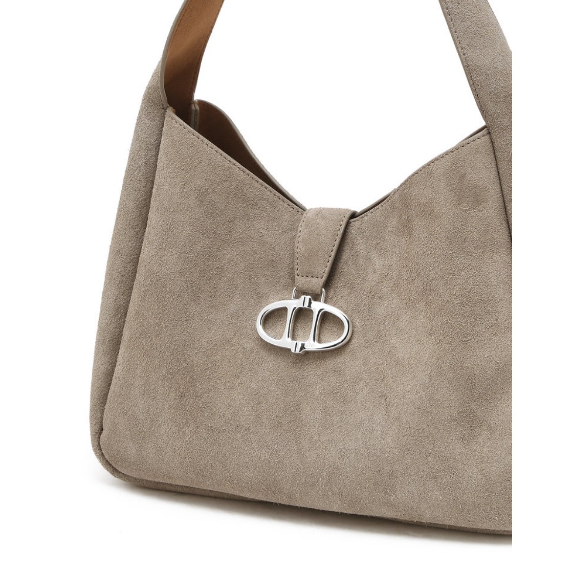 아떼 바네사브루노 액세사리 베이지 스웨이드 마롱 호보백 M 실버장식 다크 베이지(Athe Vanessabruno Acc Maron Beige Suede Maron Hobo Bag M Silver Hardware Dark Beige) - 6