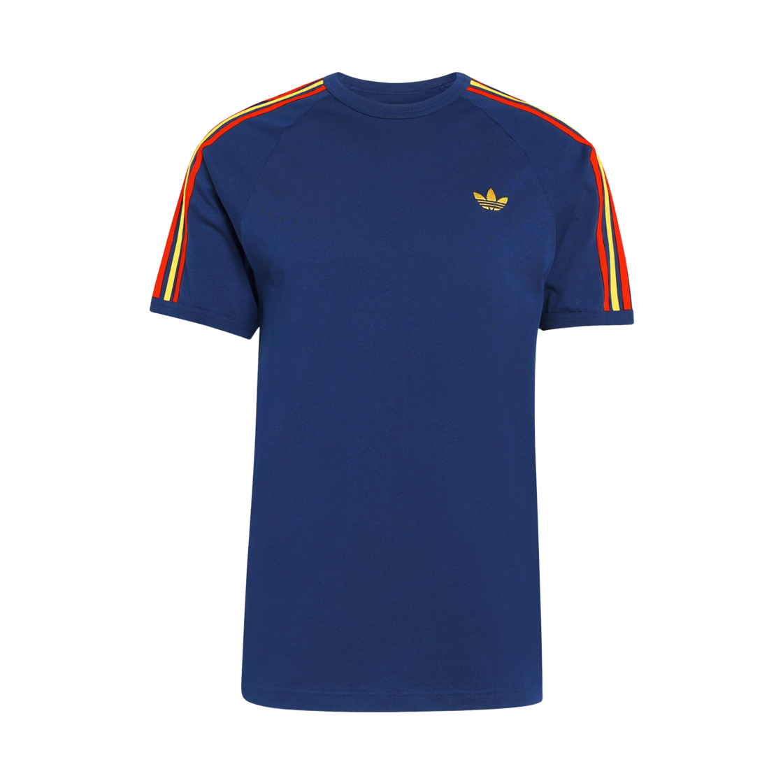아디다스 삼선 티셔츠 다크 블루 크루 옐로우 - US 사이즈(Adidas 3-Stripes T-Shirt Dark Blue Crew Yellow - US Sizing) - 1