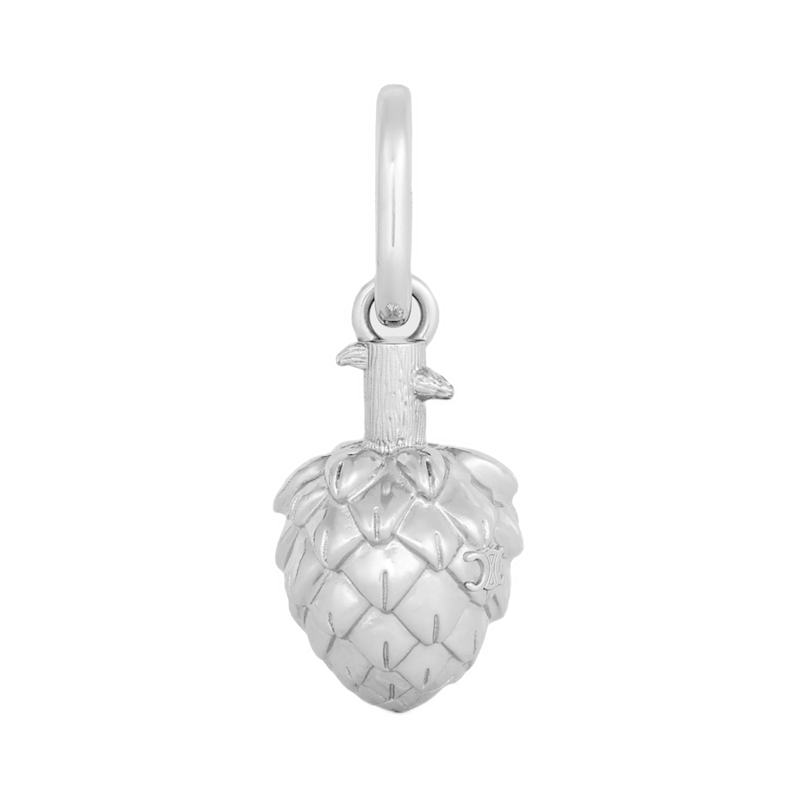 B10743F60-36SI Celine Charms Artichoke in Brass with Rhodium Finish Silver