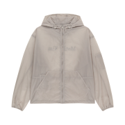 Matin Kim Back Logo Hoody Windbreaker In Light Grey