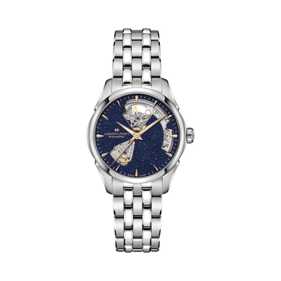 해밀턴 재즈마스터 오픈 하트 오토 36mm 스테인리스 스틸 실버 블루(Hamilton Jazzmaster Open Heart Auto 36mm Stainless Steel Silver Blue)