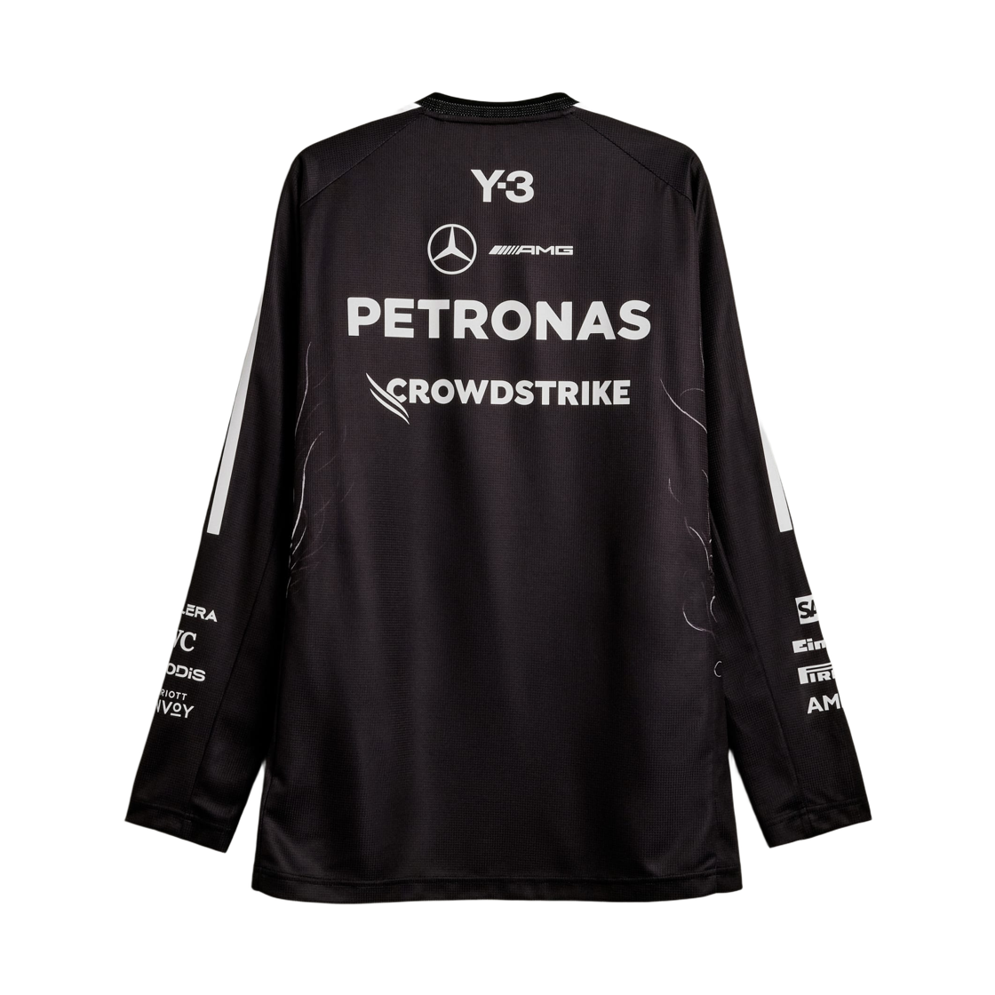Y-3 x 메르세데스 AMG 페트로나스 F1 팀 드라이버 롱슬리브 저지 블랙(Y-3 x Mercedes AMG Petronas F1 Team Driver Long Sleeve Jersey Black) - 2