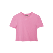 Shushu/Tong Women Wave Lace Collar T-Shirt Pink - 26SS