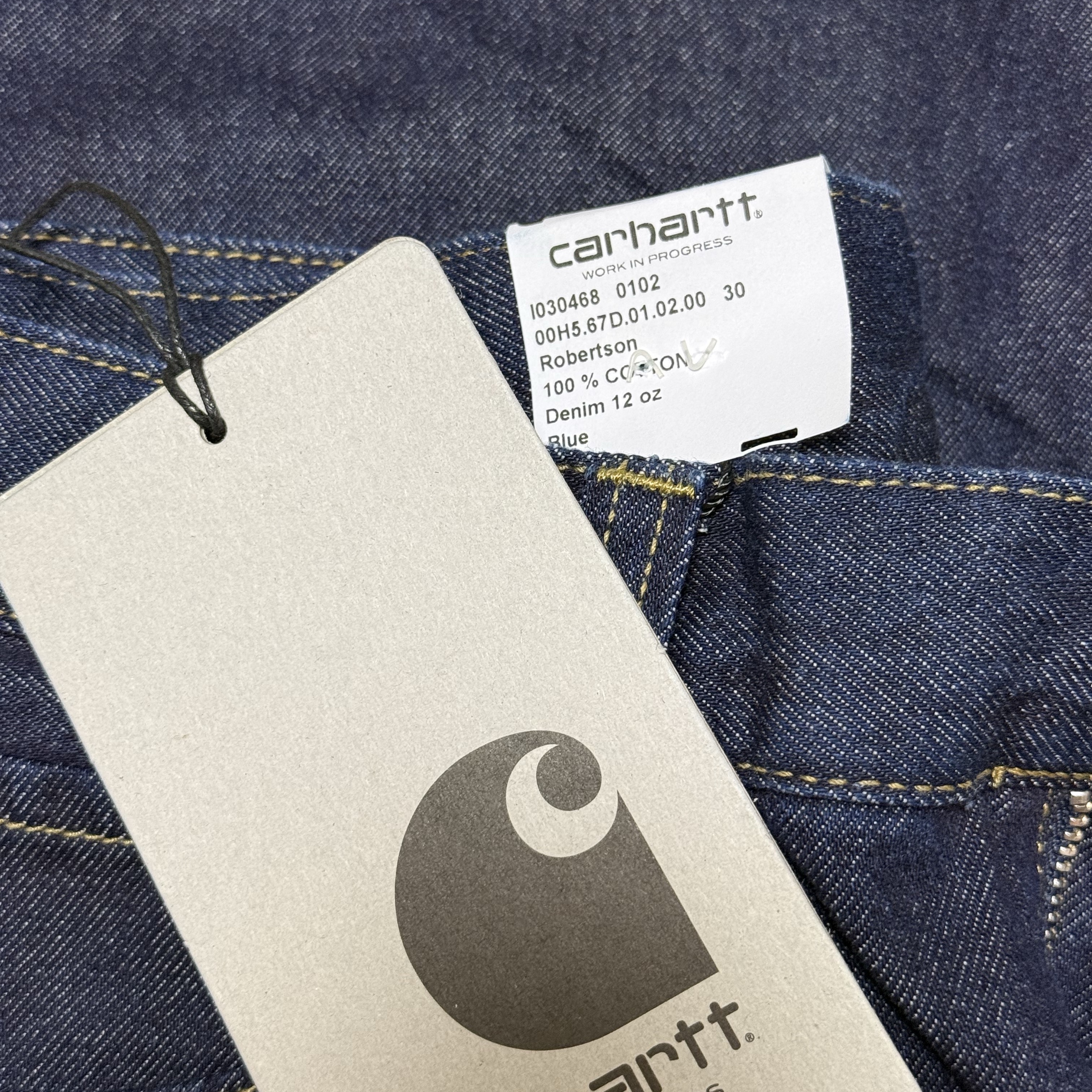 Carhartt WIP Robertson Denim Landon Pants Blue Rinsed 착용 스타일